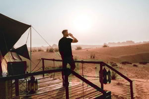 Dubai: Övernattning Ökensafari Dune Drive, privat tält, BBQ