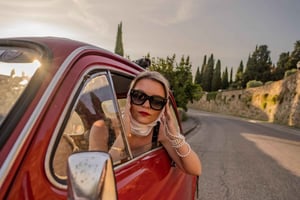 Florence et le Chianti : séance photo en Fiat vintage