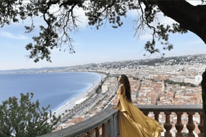 Фотосъемка в летящем платье в Ницце