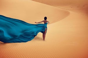 Fuerteventura: Corralejo Sand Dunes Flying Dress Photoshoot