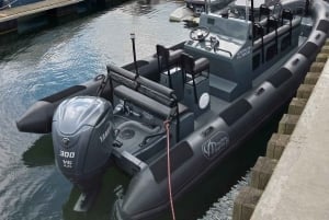 Pikaveneen puolen tunnin matka Sopotissa. Nopeus jopa 100 km/h