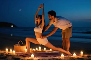 Mogán: yoga mágico a la luz de las velas y pícnic en la playa para parejas