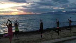 Beach Sunset Yoga Hawaii