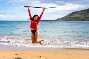 Kauai: Surfing i utriggerkano