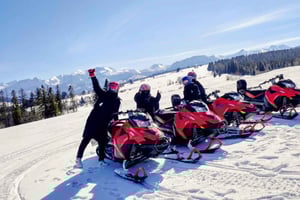 From Krakow: Snowmobile Adventure with Thermal Pools Visit
