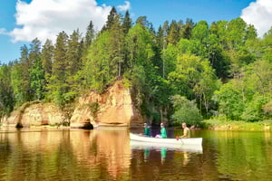 From Riga: Full-Day Scenic Gauja River Valley Kayaking Trip
