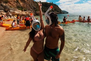 Arrábida Kayak & Wild Beach Snorkeling Pickup Option
