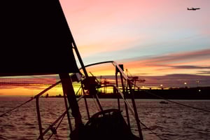 Daylight or Sunset on a Vintage Sailboat