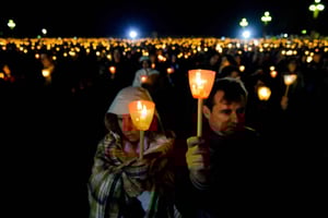 Night pilgrimage to Fatima with candle procession