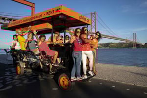 Lisbon: Fun Beer Bike by the Seafront