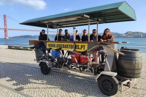 Lisbon: 1-Hour Beer Bike Tour with Draft Beer & Sangria Ride