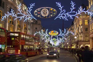 London: Weihnachtslichter Bustour mit offenem Oberdeck