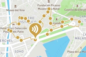 Audioprzewodnik City Walk Malaga dla rejsów wycieczkowych (niemiecki i angielski)