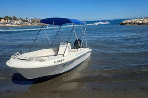 Boat rental without a license in Malaga city for 1-6 people.