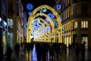 Les lumières festives de Málaga : une visite à pied privée de Noël