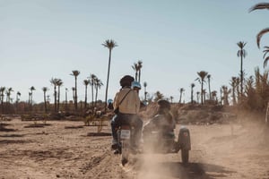 Les joyaux cachés de Marrakech : visite guidée vintage en side-car d'une heure et demie