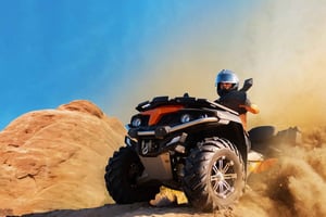 De Marrakech: Pôr do sol no deserto de Agafay, passeio de quadriciclo e jantar