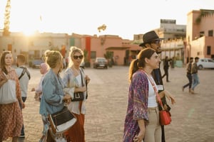 Marrakech: Bahia-paleis, Saaditombes en rondleiding door de medina