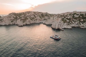 Marseille: Sunset on a Catamaran in Marseille Bay