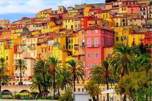 Italian markkinat San Remo, Menton ja La Turbie