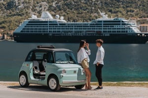 Perast: Guided Tour in a Fiat Topolino E-Car