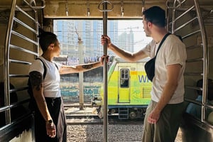 Mumbai : le bidonville de Dharavi et Dhobi Ghat avec un trajet en train local