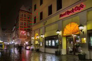 München: Hard Rock Cafe med fast meny til lunsj eller middag
