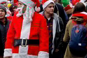 Natal em Nova Iorque: passeio de riquixá na trenó do Pai Natal