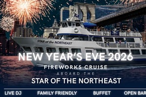 NYC: Silvester-Feuerwerkskreuzfahrt mit Buffet, offener Bar & After-Party