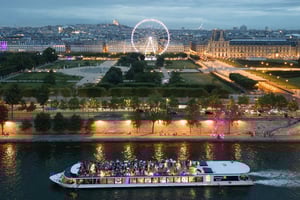 Paris: Middagskrydstogt med fyrværkeri på Bastilledagen med drinks