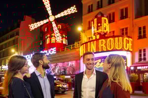 Parijs: Eiffeltoren, dinercruise en Moulin Rouge-show