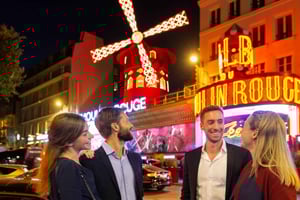 Paris - kvällsrundtur Sightseeing på kvällen och Moulin Rouge-show