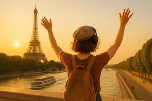 Paris: Seine Cruise with French Music Playlist & Postcard