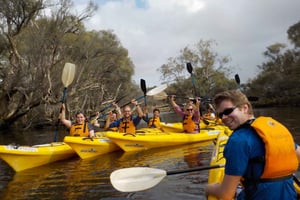 Tour di mezza giornata in kayak sul fiume Canning