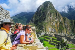Tour guide in Machu Picchu on Route 2