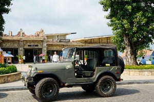 Prelievo in aeroporto a Phú Quốc in jeep militare con sosta fotografica