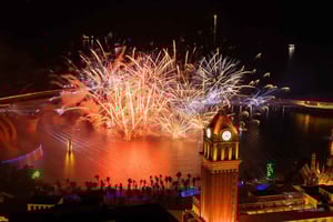 Cena con fuochi d'artificio, sinfonia e spettacolo Kiss of the Sea