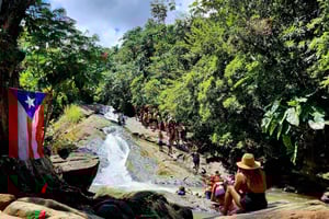 From San Juan: Rainforest River, Luquillo Beach, & Cave Tour