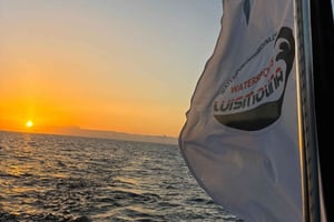 Privat katamaran ved solnedgang - Gran Canaria