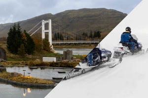 Dagstur på snescooter til gletsjer og Laugaris-lagunen fra Reykjavik