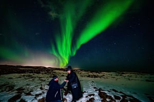 Nordlys-tur fra Reykjavik med bilder og varm sjokolade