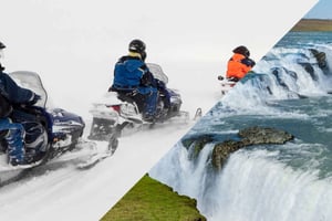 Superjeep: Den Gyldne Cirkel og gletsjertur med snescooter