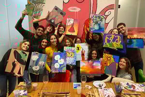 Rooma: Piazza Navonan iltapäiväkokemus: Maalaa ja juo -kokemus Piazza Navonalla