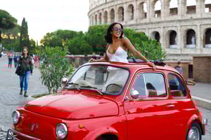 Rome Pro Photoshoot Service with Free Transport by Fiat 500