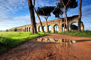 Walk beneath the ancient acqueducts of Rome