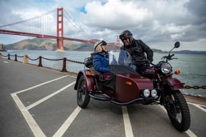 San Francisco: Stadt-Sonnenuntergangstour mit dem Vintage-Seitenwagen