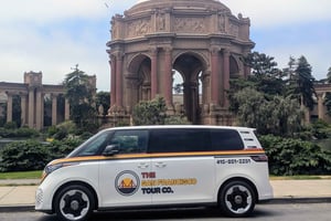Privat stadsvandring i San Francisco i ny EV Volkswagen Van