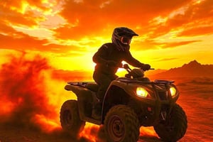 Marrakech: ATV-tur i Agafay-ørkenen med middag og ildshow