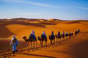 メルズーガ：砂漠キャンプでの1泊、夕食、ラクダ乗りをお楽しみください。