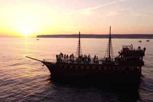 Lampedusa: Sunset Dolphin Sighting on a Pirate Ship